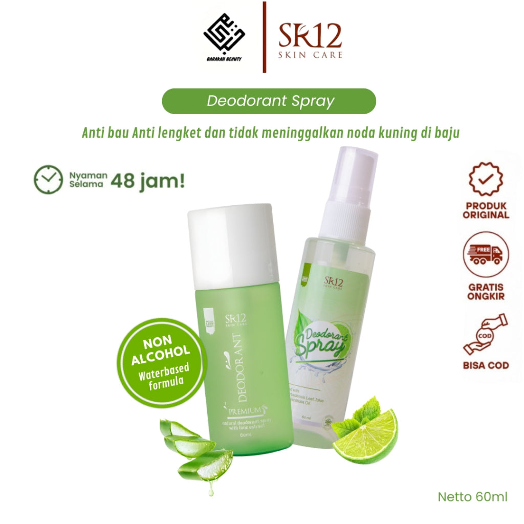 Deodorant SR12 Bebas bau badan seharian dan tidak meninggalkan bekas noda kuning di baju