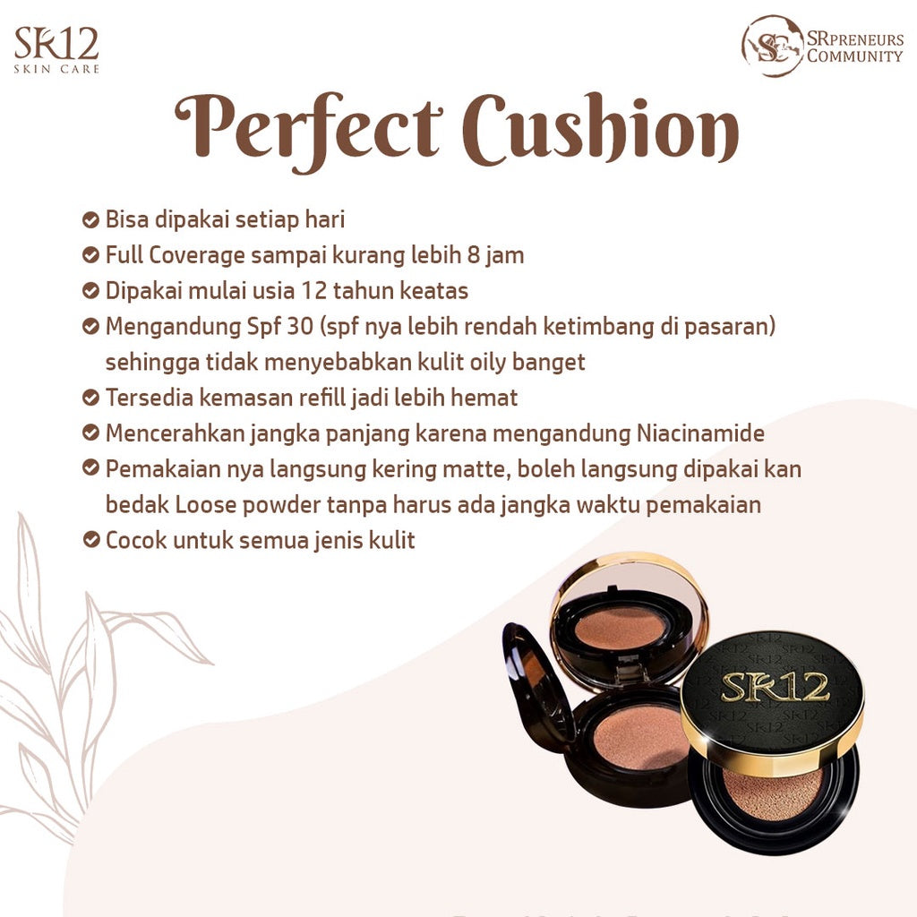 PERFECT CUSHION SR12 Bedak Cair yang Tahan Lama dan sudah Waterproof
