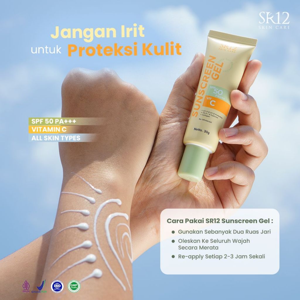 SUNSCREEN GEL 50 SPF SR12 Membantu melindungi kulit dari sinar UV A dan UV B