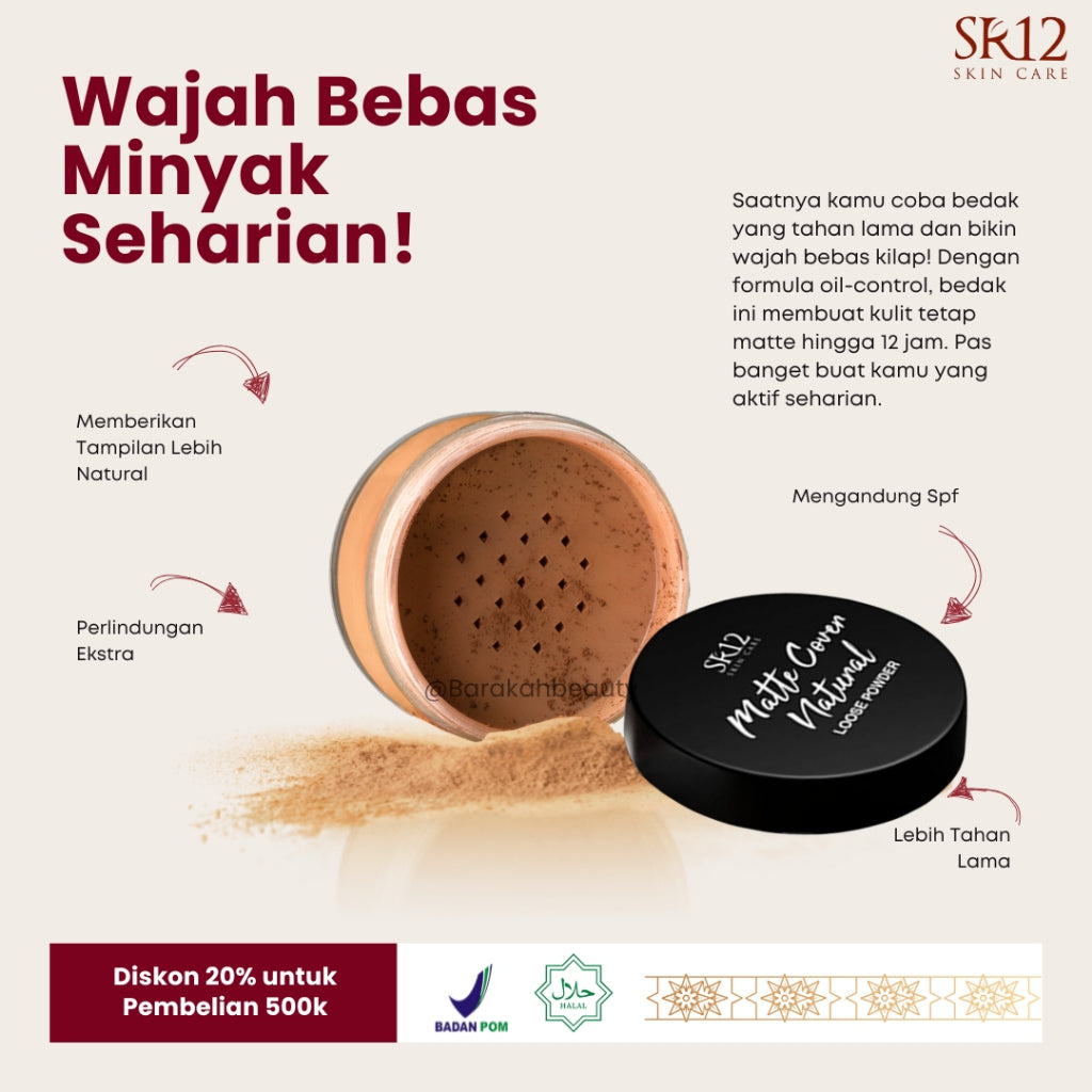 SR12 Bedak Tabur Memberikan Efek Look Makeup Natural serta Anti Sinar UV