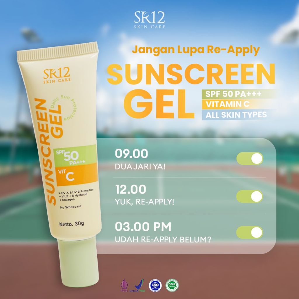 SUNSCREEN GEL 50 SPF SR12 Membantu melindungi kulit dari sinar UV A dan UV B