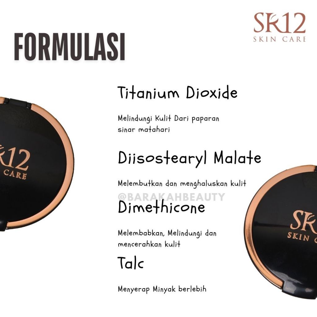BEDAK PADAT SR12 Anti Luntur Tahan Lama Kontrol Minyak Wajah Whitening Glowing  Loose Lasting BPOM