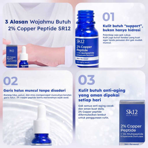 SR12 2% COPPER PEPTIDE SERUM + 12x  MULTIPEPTIDE SKIN RENEWAL ANTI AGING SERUM