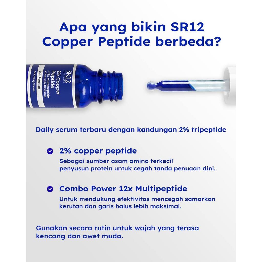 SR12 2% COPPER PEPTIDE SERUM + 12x  MULTIPEPTIDE SKIN RENEWAL ANTI AGING SERUM